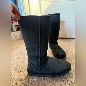 Women's Black Suede Tall Ugg Boots